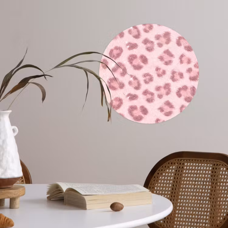 Behangcirkel - Roze dierenprint - Glitter — 4