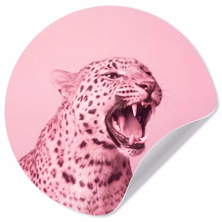 Behangcirkel - Roze kat - Modern — 1