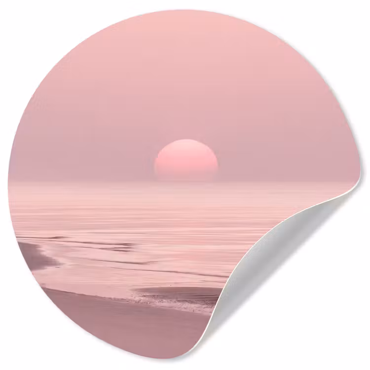 Behangcirkel - Roze zonsondergang - Strand — 1
