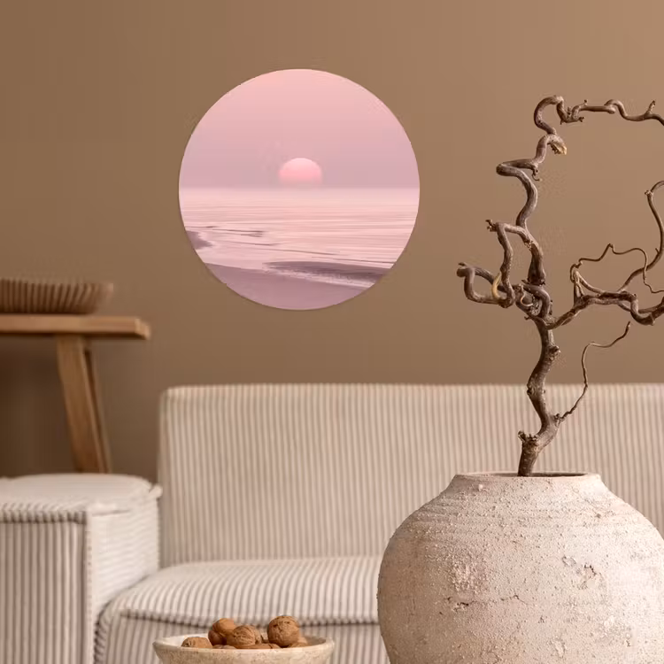 Behangcirkel - Roze zonsondergang - Strand — 2