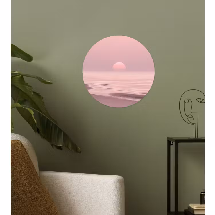 Behangcirkel - Roze zonsondergang - Strand — 3