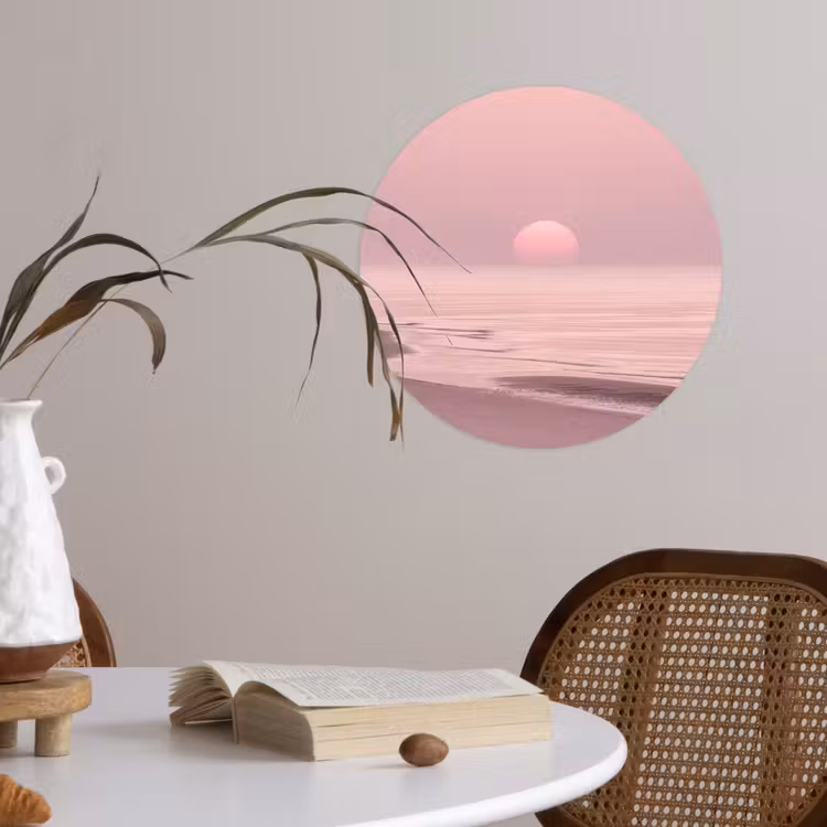 Behangcirkel - Roze zonsondergang - Strand — 4