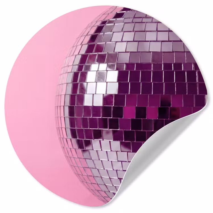 Behangcirkel - Spiegelbal - Zilver - Modern — 1