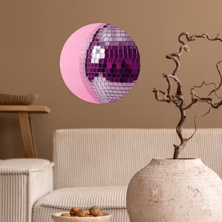 Behangcirkel - Spiegelbal - Zilver - Modern — 2