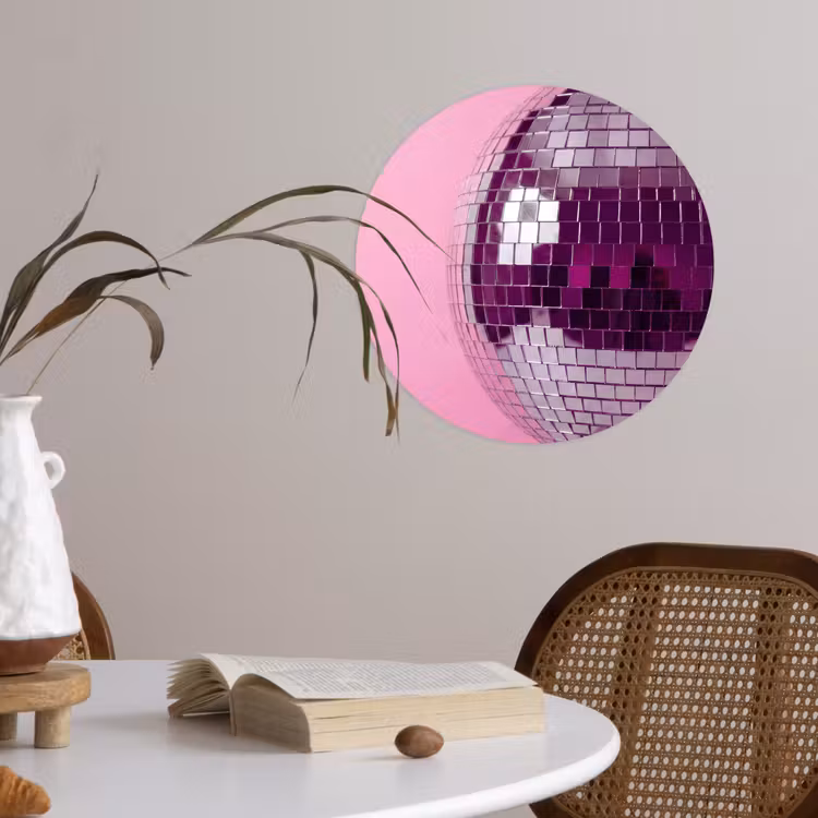 Behangcirkel - Spiegelbal - Zilver - Modern — 4