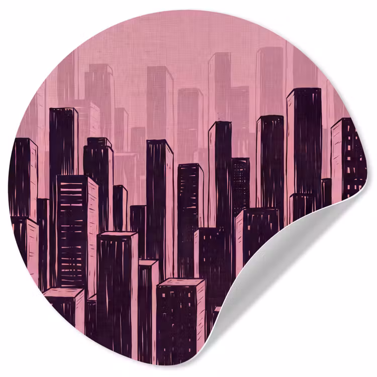 Behangcirkel - Stad - Abstract - Roze — 1
