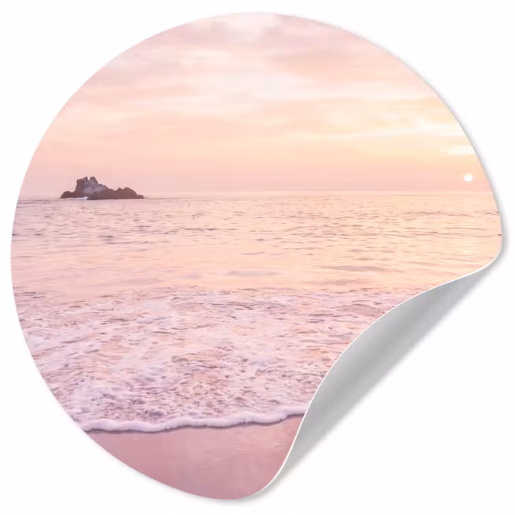 Behangcirkel - Strand - Zonsondergang - Roze — 1