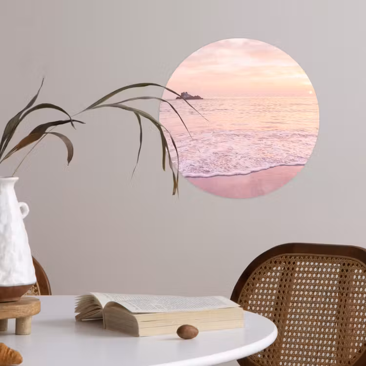 Behangcirkel - Strand - Zonsondergang - Roze — 4