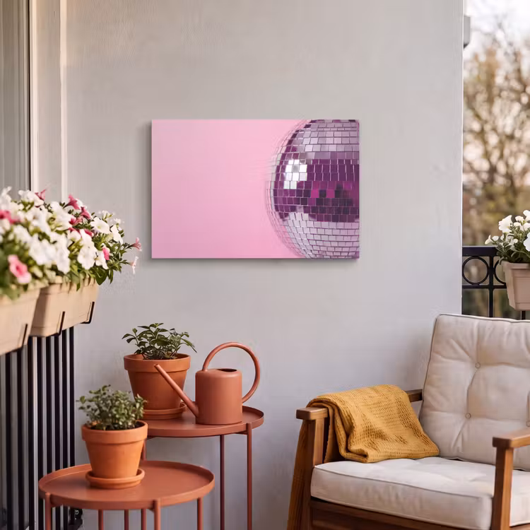 Buiten canvas - Spiegelbal - Zilver - Modern — 3