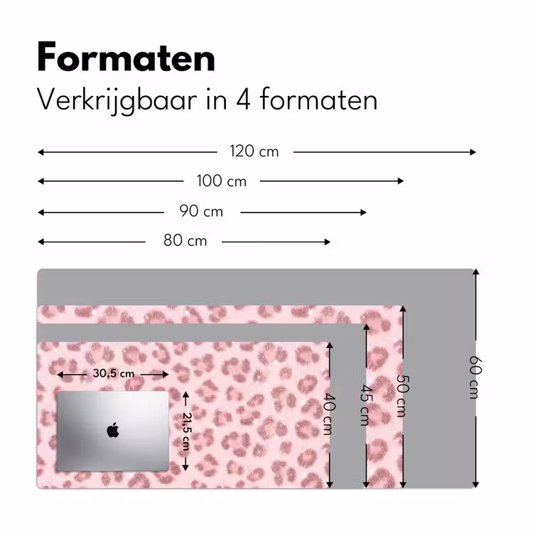 Bureau onderlegger - Roze dierenprint - Glitter — 8