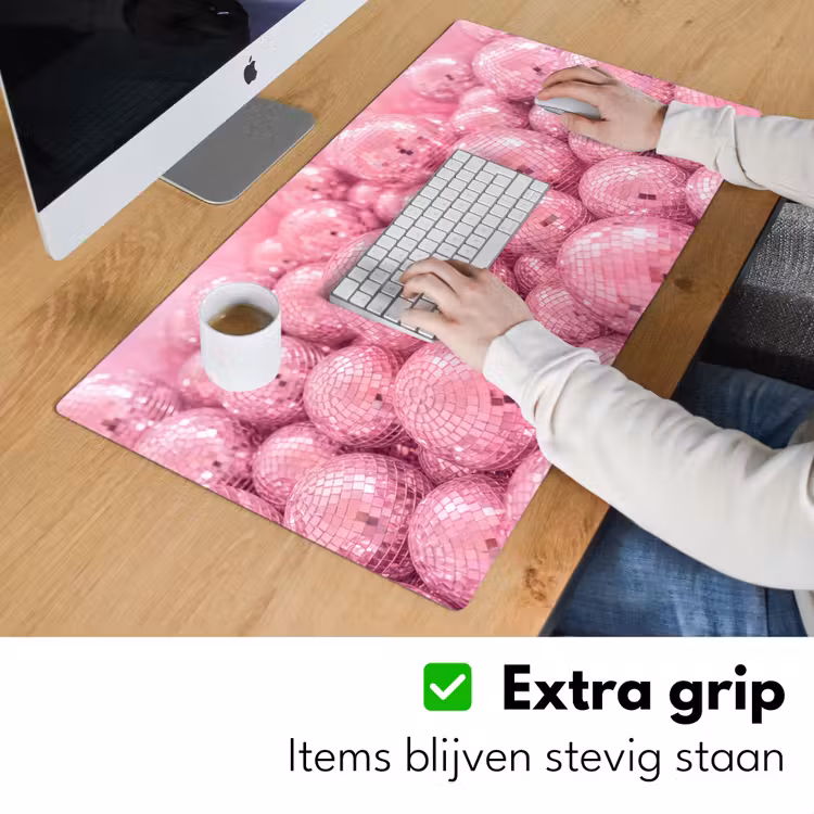 Bureau onderlegger - Roze disco ballen — 6