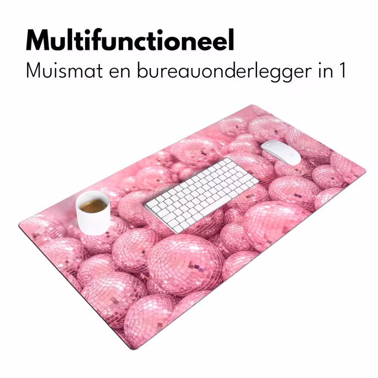 Bureau onderlegger - Roze disco ballen — 7