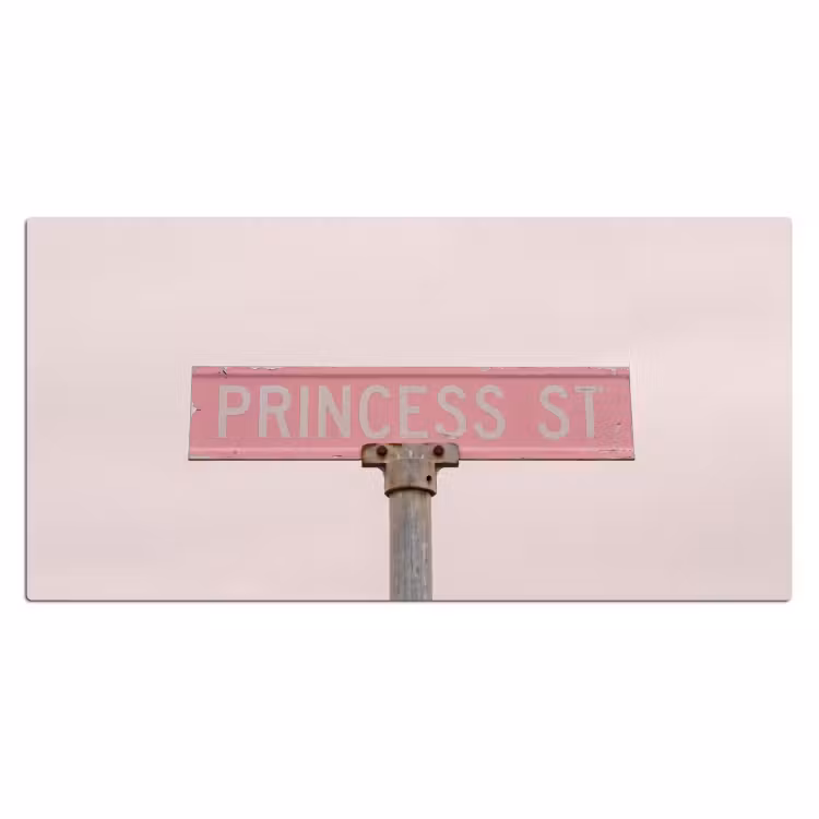 Bureau onderlegger - Roze straatnaambord - Stad — 2