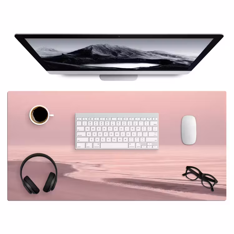 Bureau onderlegger - Roze zonsondergang - Strand — 4