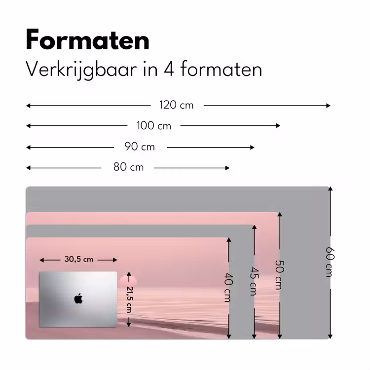Bureau onderlegger - Roze zonsondergang - Strand — 8