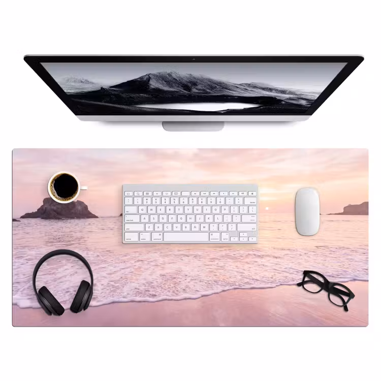 Bureau onderlegger - Strand - Zonsondergang - Roze — 4