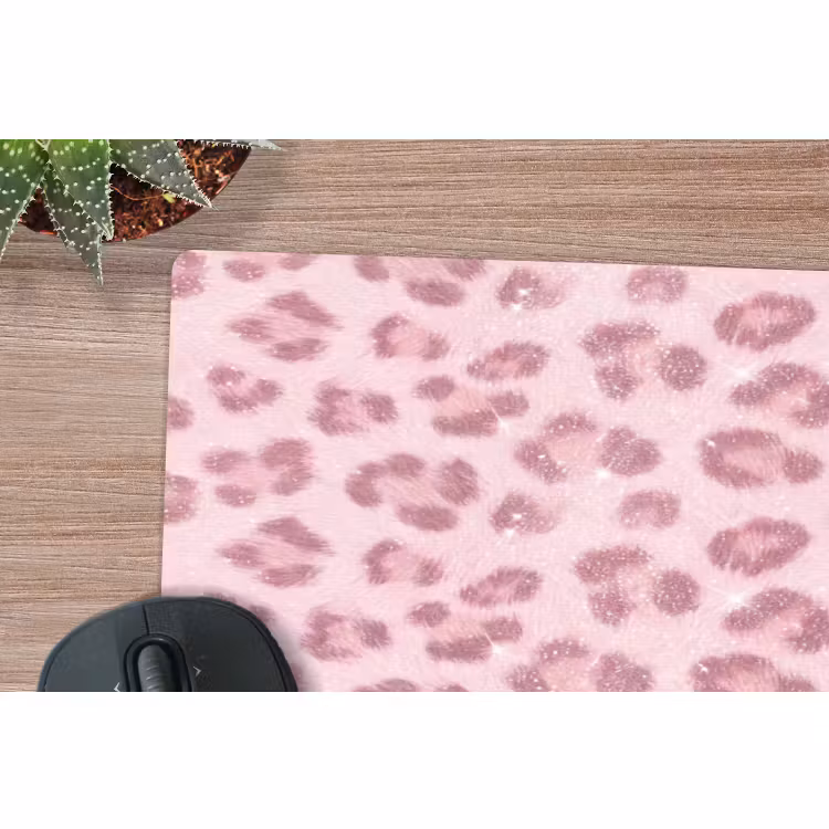 Muismat - Roze dierenprint - Glitter — 5