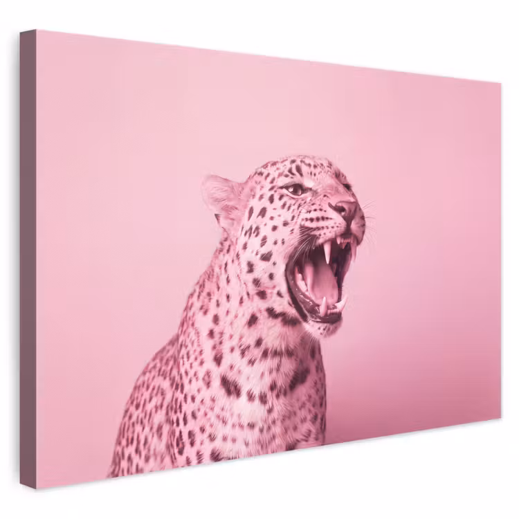 Canvas schilderij - Roze kat - Modern — 1