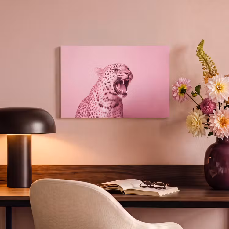 Canvas schilderij - Roze kat - Modern — 6