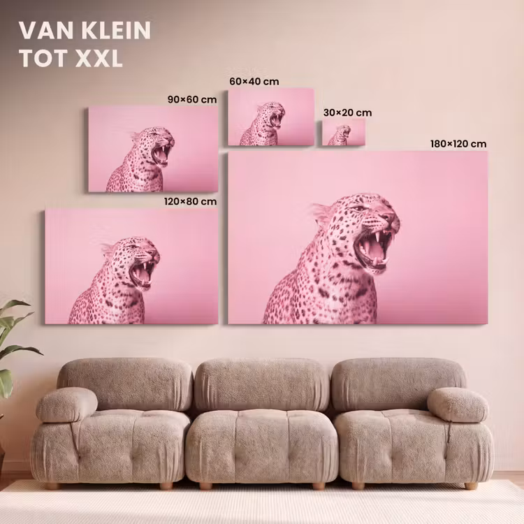 Canvas schilderij - Roze kat - Modern — 8