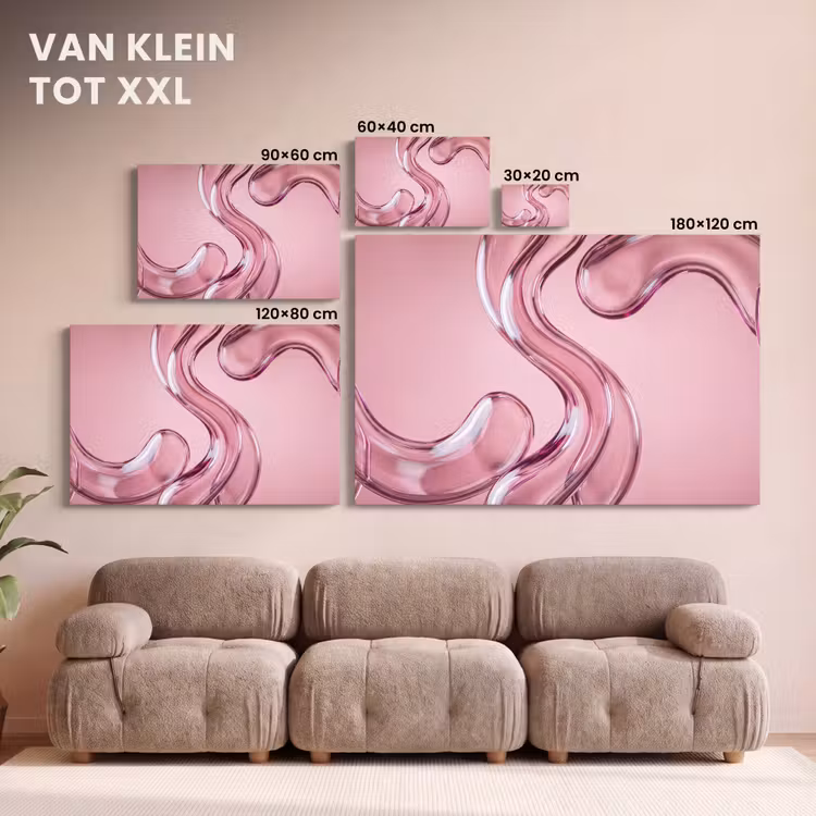 Canvas schilderij - Vorm - Abstract - Roze — 8