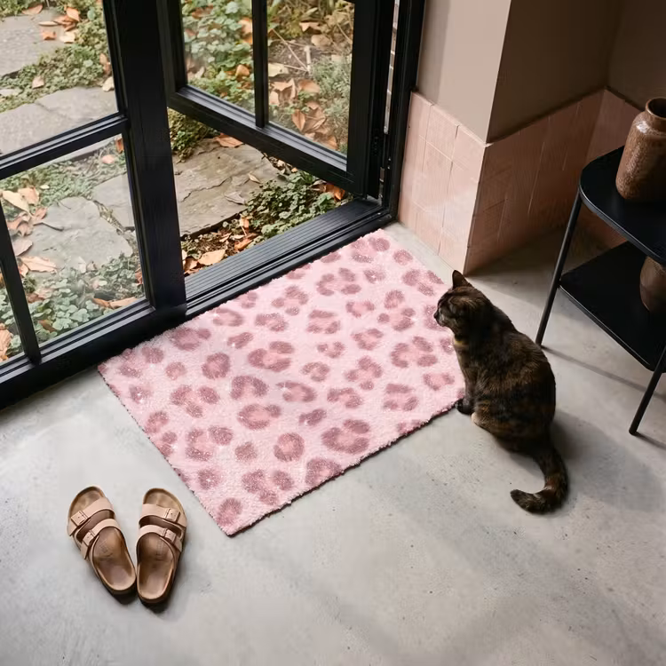 Deurmat - Roze dierenprint - Glitter — 2