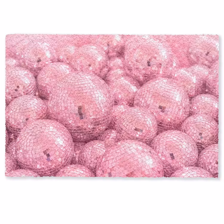 Deurmat - Roze disco ballen — 1