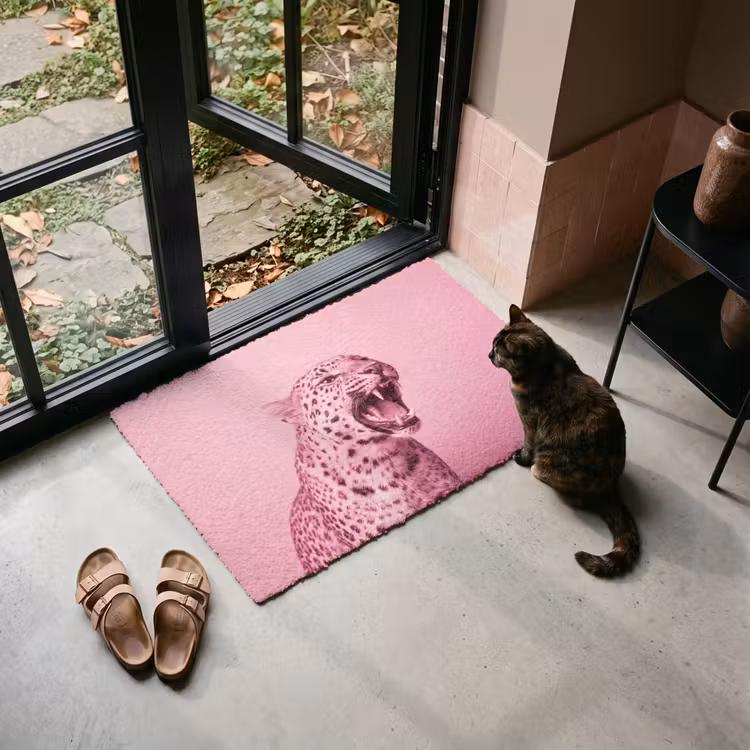 Deurmat - Roze kat - Modern — 2