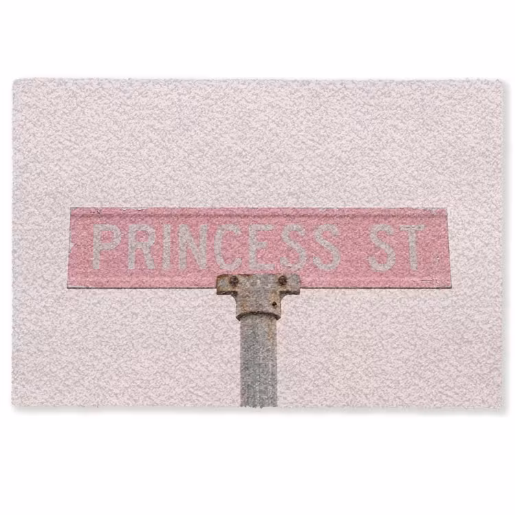 Deurmat - Roze straatnaambord - Stad — 1