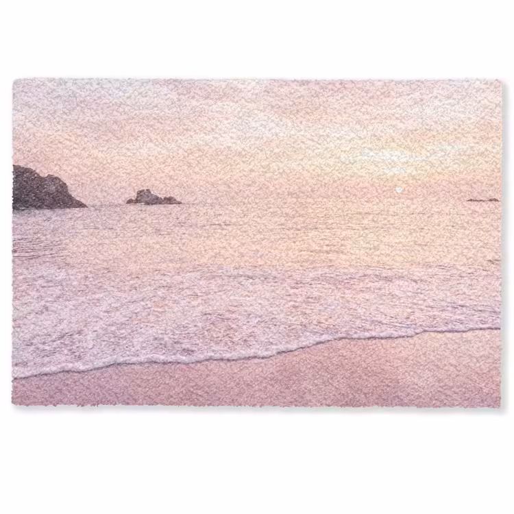 Deurmat - Strand - Zonsondergang - Roze — 1