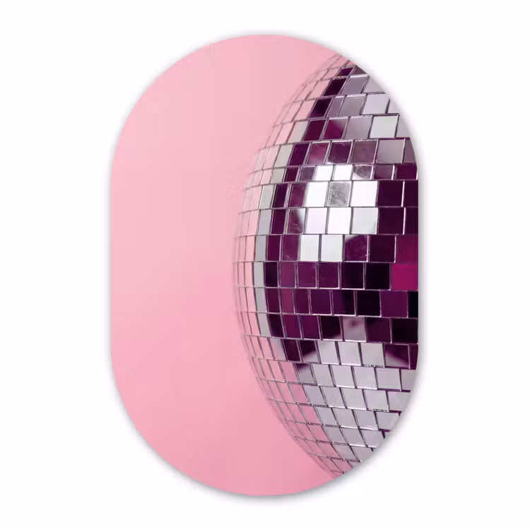 Muurovaal - Kunststof - Spiegelbal - Zilver - Modern — 3