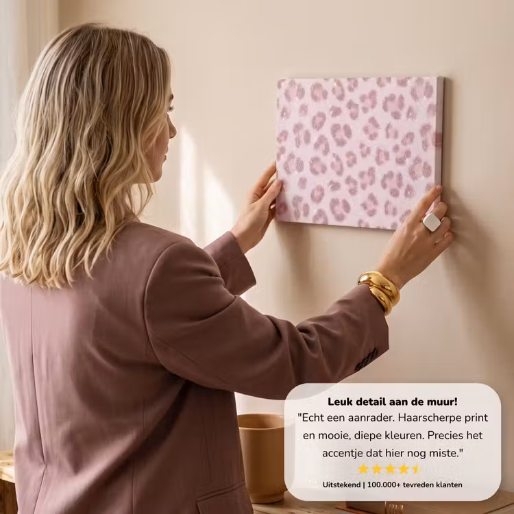 Canvas schilderij - Roze dierenprint - Glitter — 3