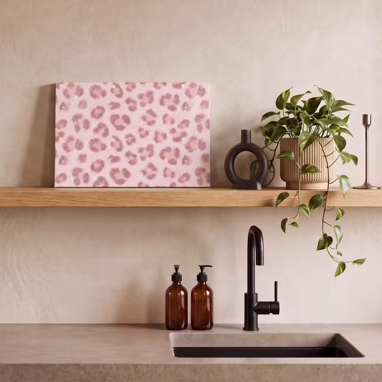 Canvas schilderij - Roze dierenprint - Glitter — 4