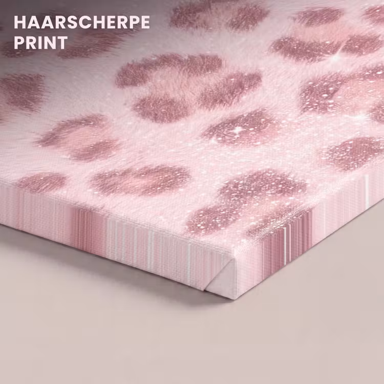 Canvas schilderij - Roze dierenprint - Glitter — 5