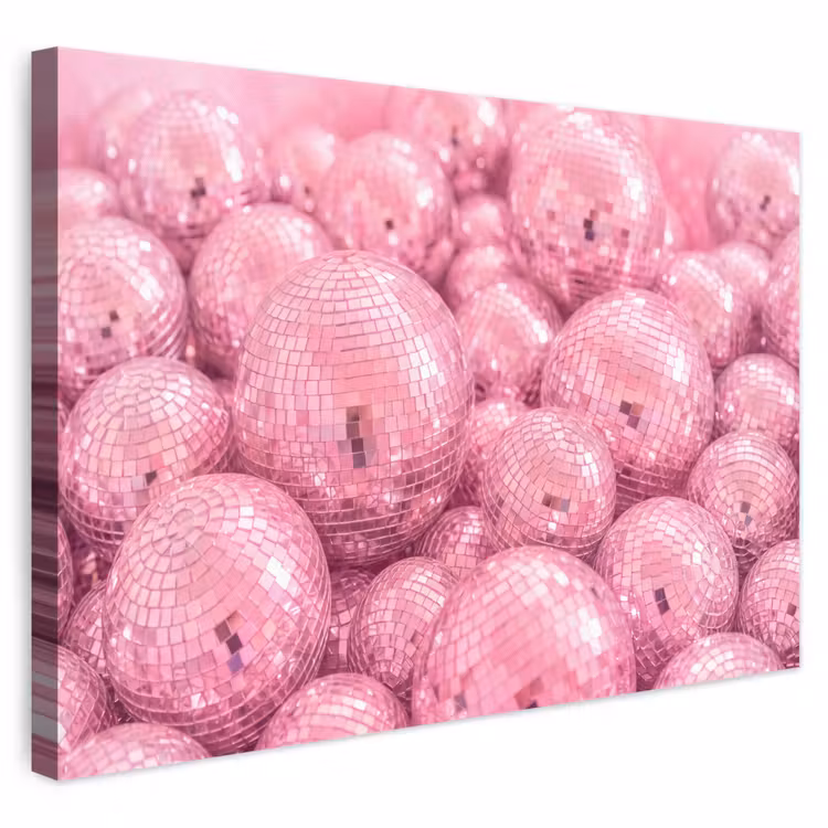 Canvas schilderij - Roze disco ballen — 1