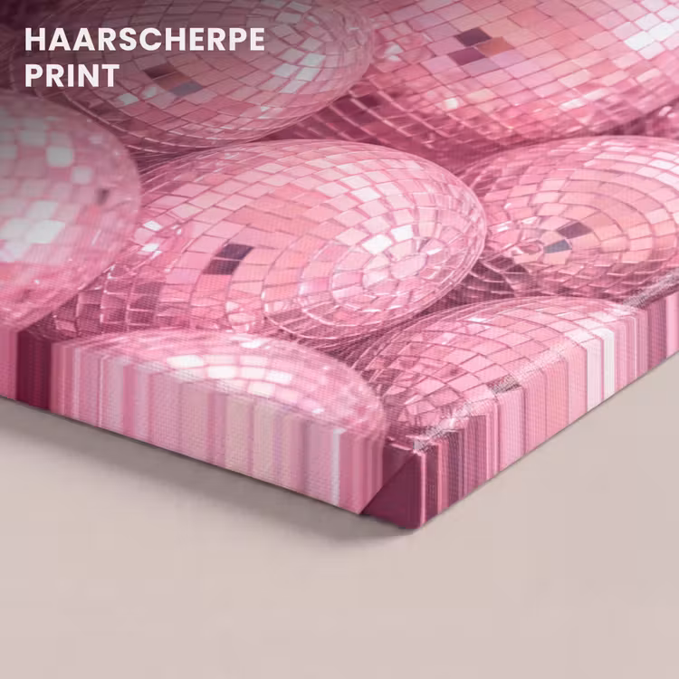 Canvas schilderij - Roze disco ballen — 5