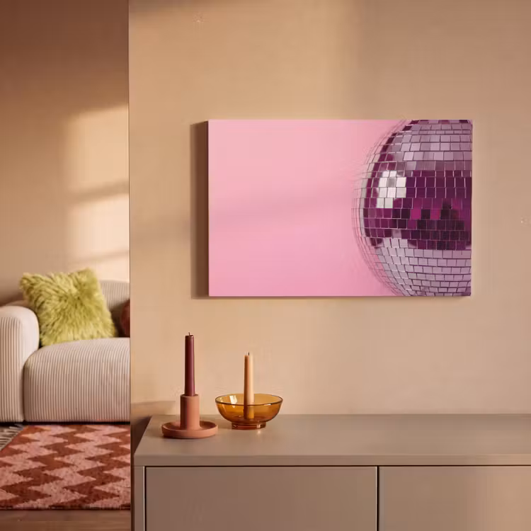 Canvas schilderij - Spiegelbal - Zilver - Modern — 2