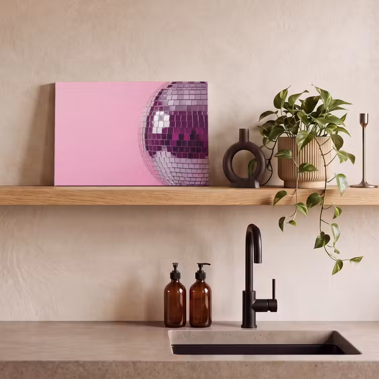 Canvas schilderij - Spiegelbal - Zilver - Modern — 4
