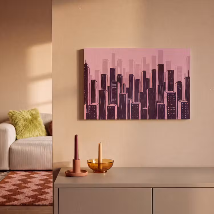 Canvas schilderij - Stad - Abstract - Roze — 2