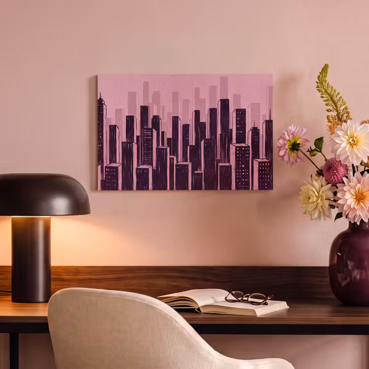 Canvas schilderij - Stad - Abstract - Roze — 6