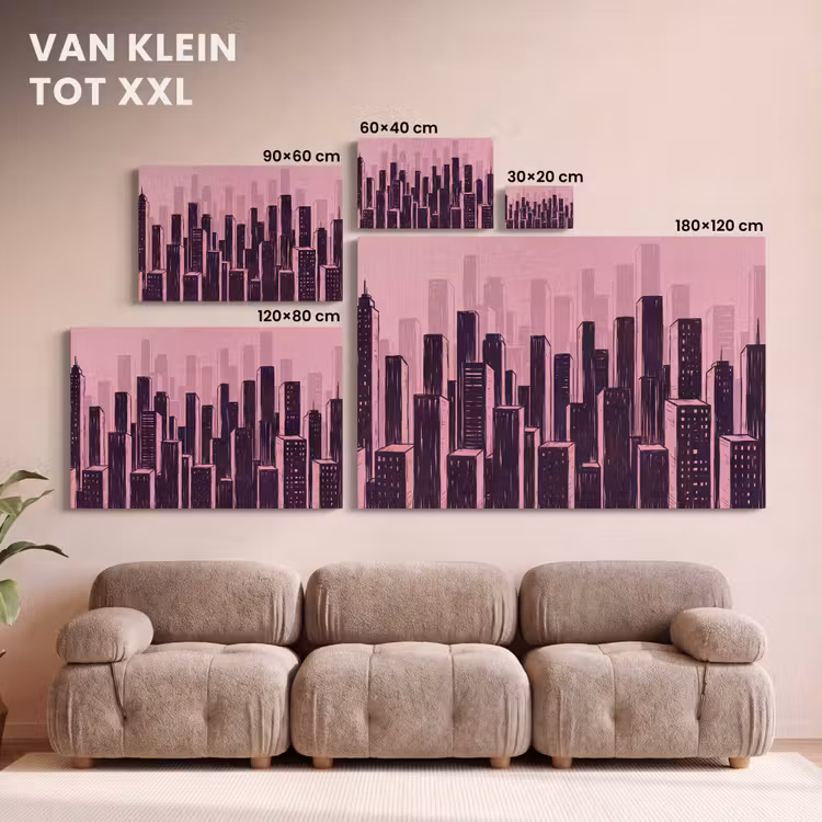 Canvas schilderij - Stad - Abstract - Roze — 8