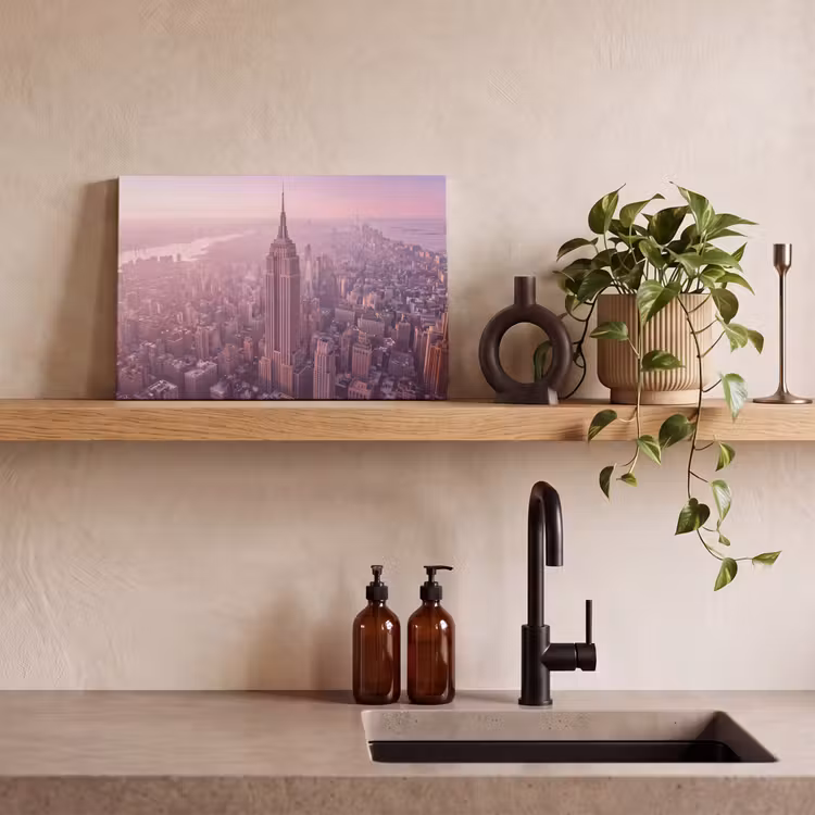 Canvas schilderij - Stad - Gebouw - Roze — 4