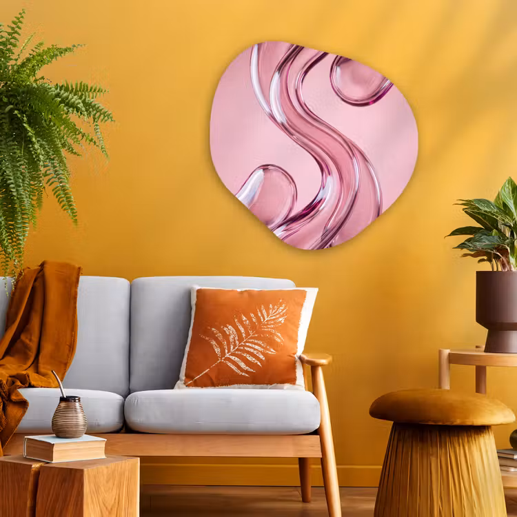 Organisch schilderij - Glas - Vorm - Abstract - Roze — 3