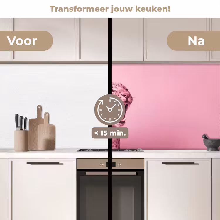 Keuken achterwand - Roze kat - Modern — 2