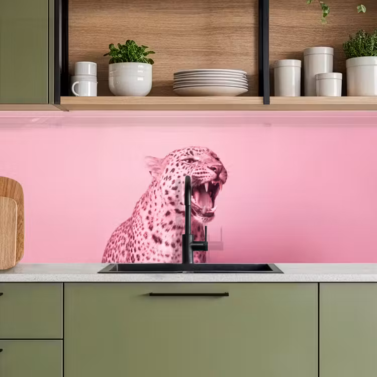 Keuken achterwand - Roze kat - Modern — 5