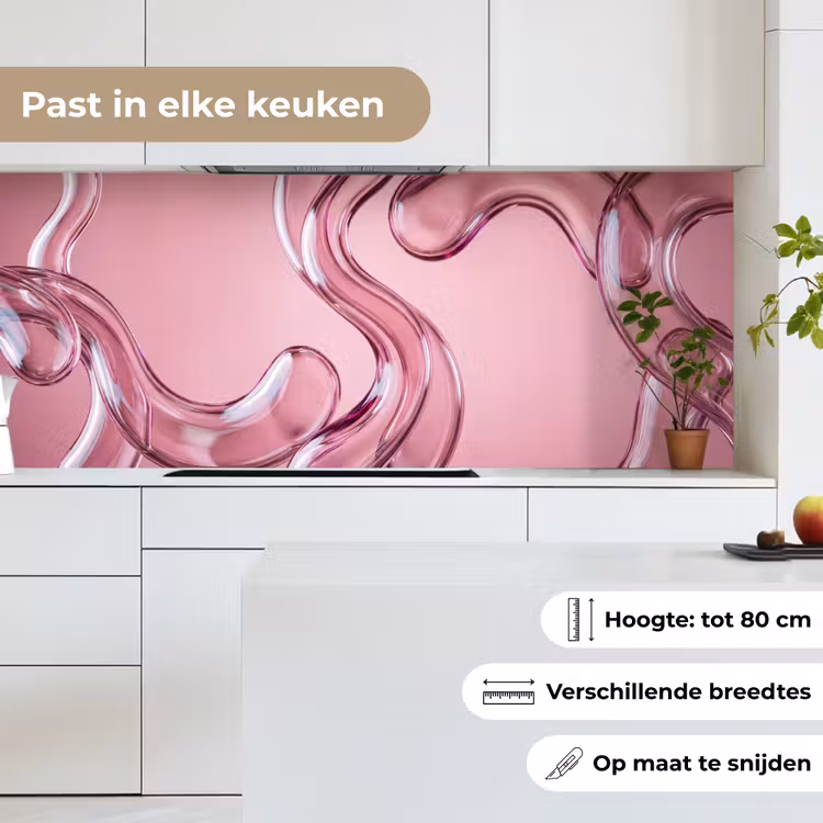 Keuken achterwand - Vorm - Abstract - Roze — 4