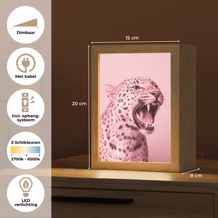 Gepersonaliseerde Lightbox - Roze kat - Modern — 7