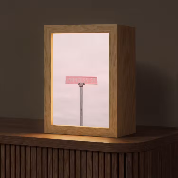 Gepersonaliseerde Lightbox - Roze straatnaambord - Stad — 1