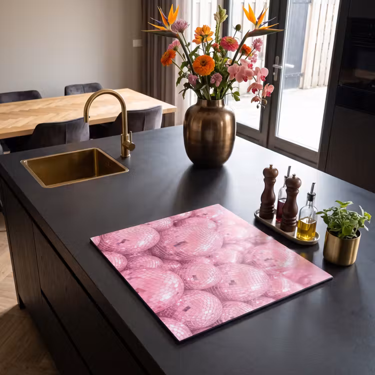 Inductie beschermer - Roze disco ballen — 5