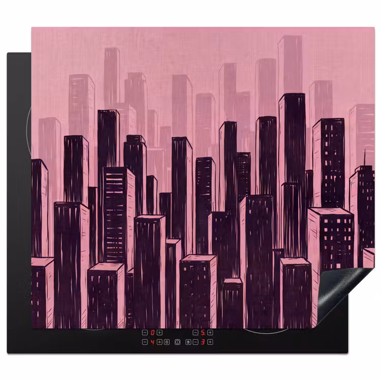 Inductie beschermer - Stad - Abstract - Roze — 1